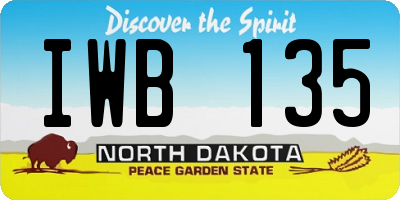 ND license plate IWB135