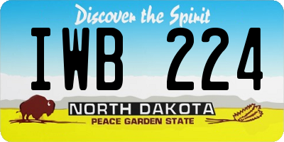 ND license plate IWB224