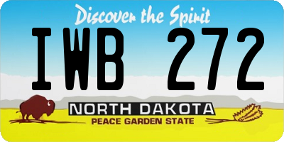 ND license plate IWB272