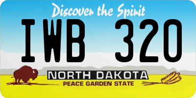 ND license plate IWB320