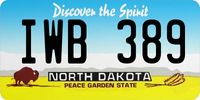 ND license plate IWB389