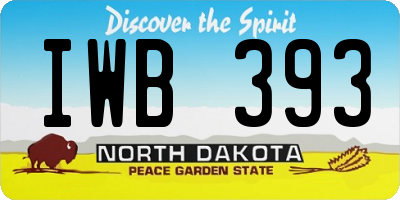 ND license plate IWB393