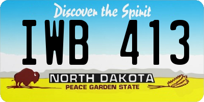 ND license plate IWB413
