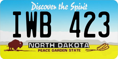 ND license plate IWB423