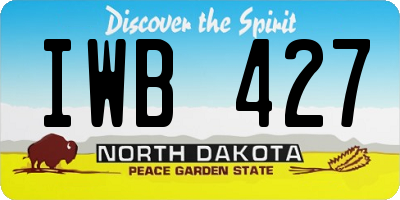 ND license plate IWB427