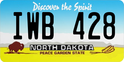 ND license plate IWB428