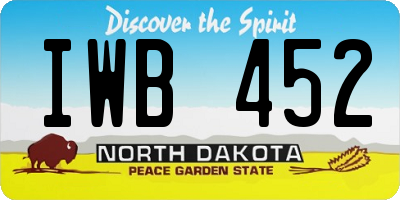 ND license plate IWB452