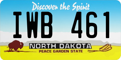 ND license plate IWB461