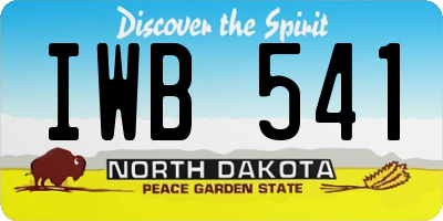 ND license plate IWB541