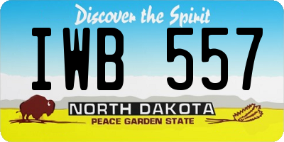 ND license plate IWB557
