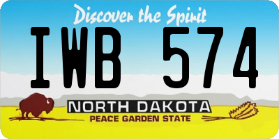 ND license plate IWB574
