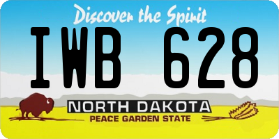 ND license plate IWB628