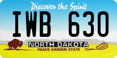 ND license plate IWB630