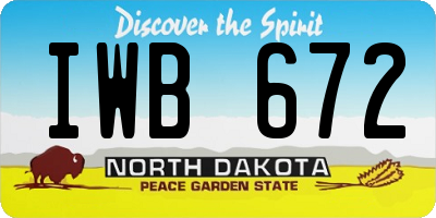 ND license plate IWB672