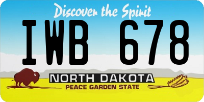 ND license plate IWB678