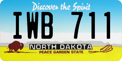ND license plate IWB711