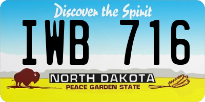 ND license plate IWB716