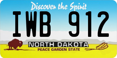 ND license plate IWB912