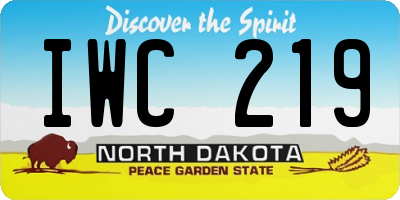 ND license plate IWC219