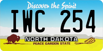 ND license plate IWC254