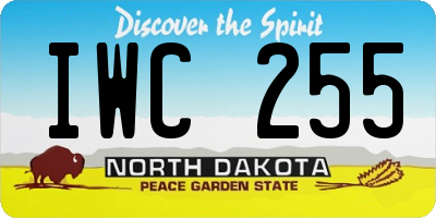 ND license plate IWC255