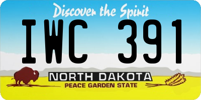 ND license plate IWC391