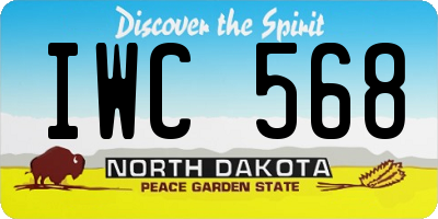 ND license plate IWC568