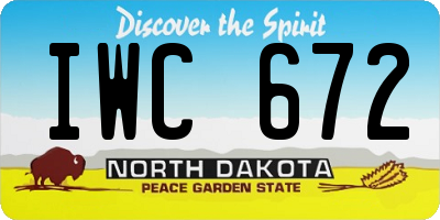 ND license plate IWC672