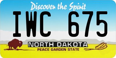 ND license plate IWC675