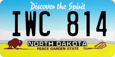 ND license plate IWC814