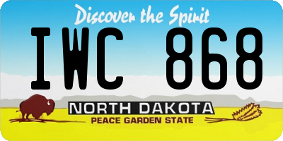 ND license plate IWC868
