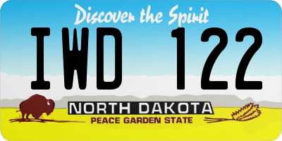 ND license plate IWD122