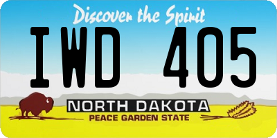 ND license plate IWD405
