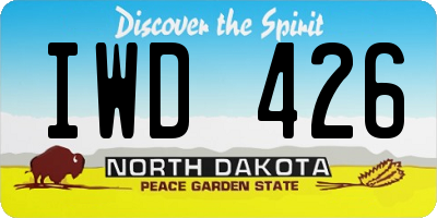 ND license plate IWD426