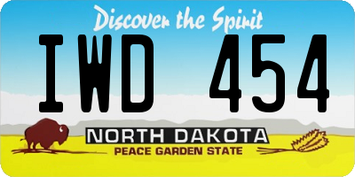 ND license plate IWD454