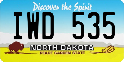 ND license plate IWD535