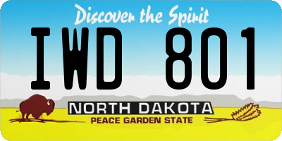 ND license plate IWD801
