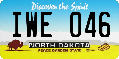ND license plate IWE046