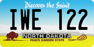 ND license plate IWE122