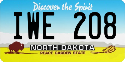 ND license plate IWE208