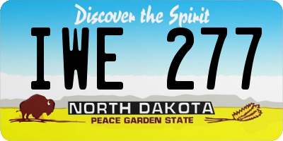 ND license plate IWE277