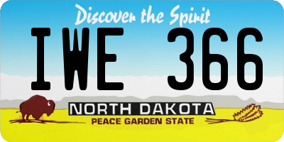 ND license plate IWE366