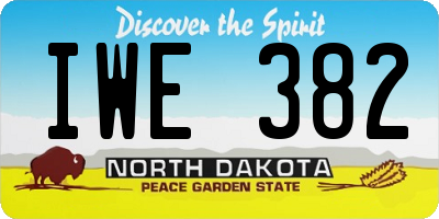 ND license plate IWE382