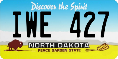 ND license plate IWE427