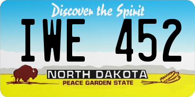 ND license plate IWE452