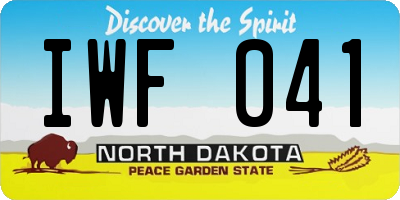 ND license plate IWF041