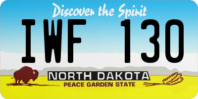 ND license plate IWF130