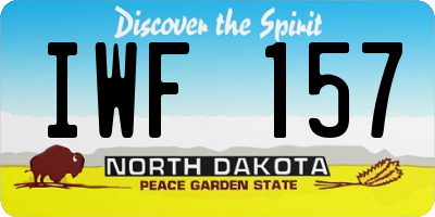 ND license plate IWF157
