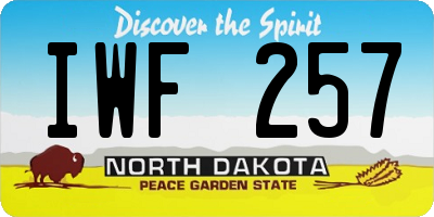 ND license plate IWF257