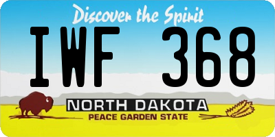 ND license plate IWF368